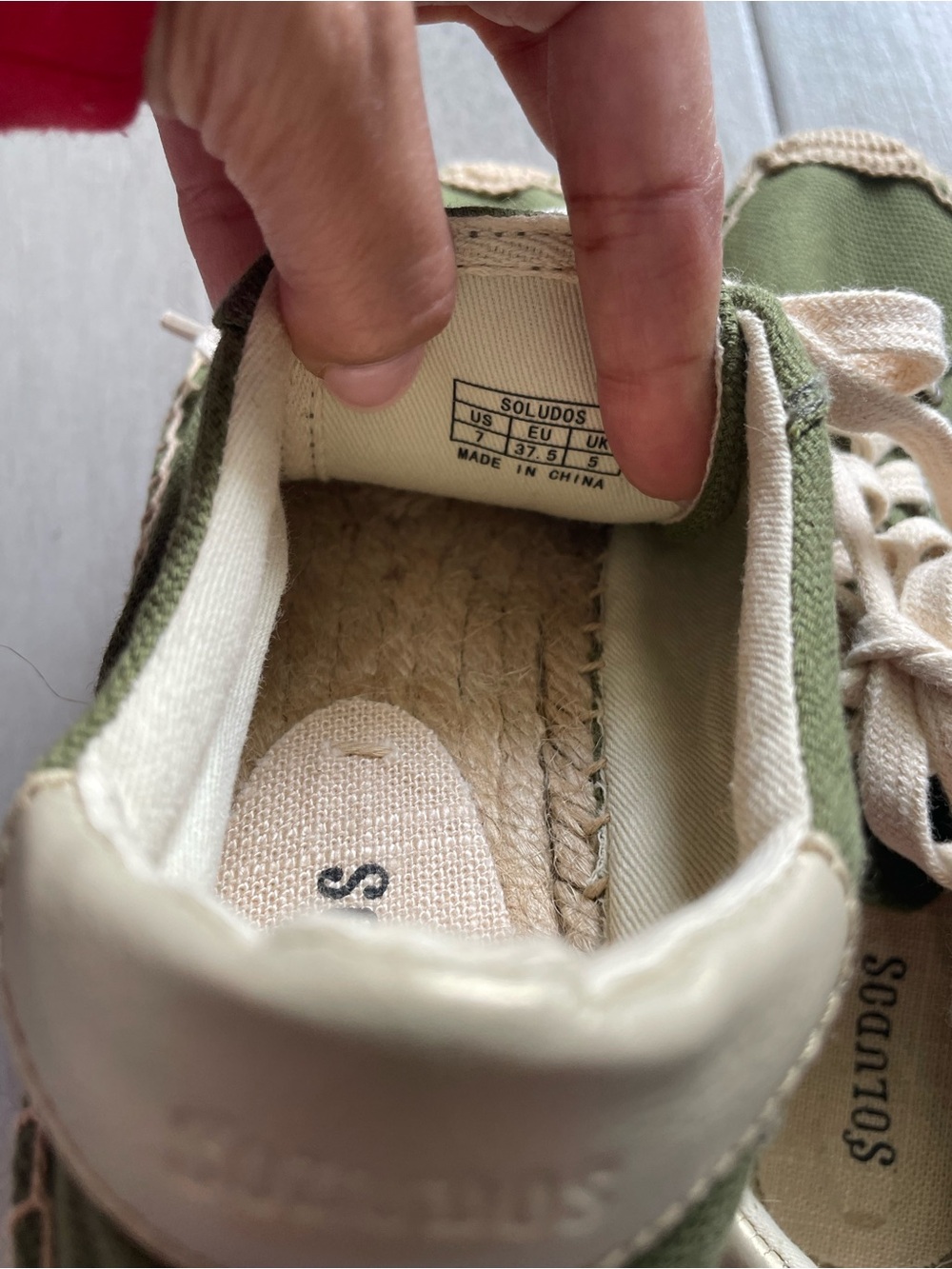 Soludos Army Green Tennis Espadrille Sneakers Women’s Size 7 Olive Canvas LaceUp - Picture 11 of 11